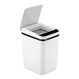 Smart Sensor Trash Can, Home trash can, Touchless trash bin, three sensing modes: hand wave sensing, knee sensing, sealed and odor-proof, compact design with modern appearance, uses two AA batteries (not included), suitable f