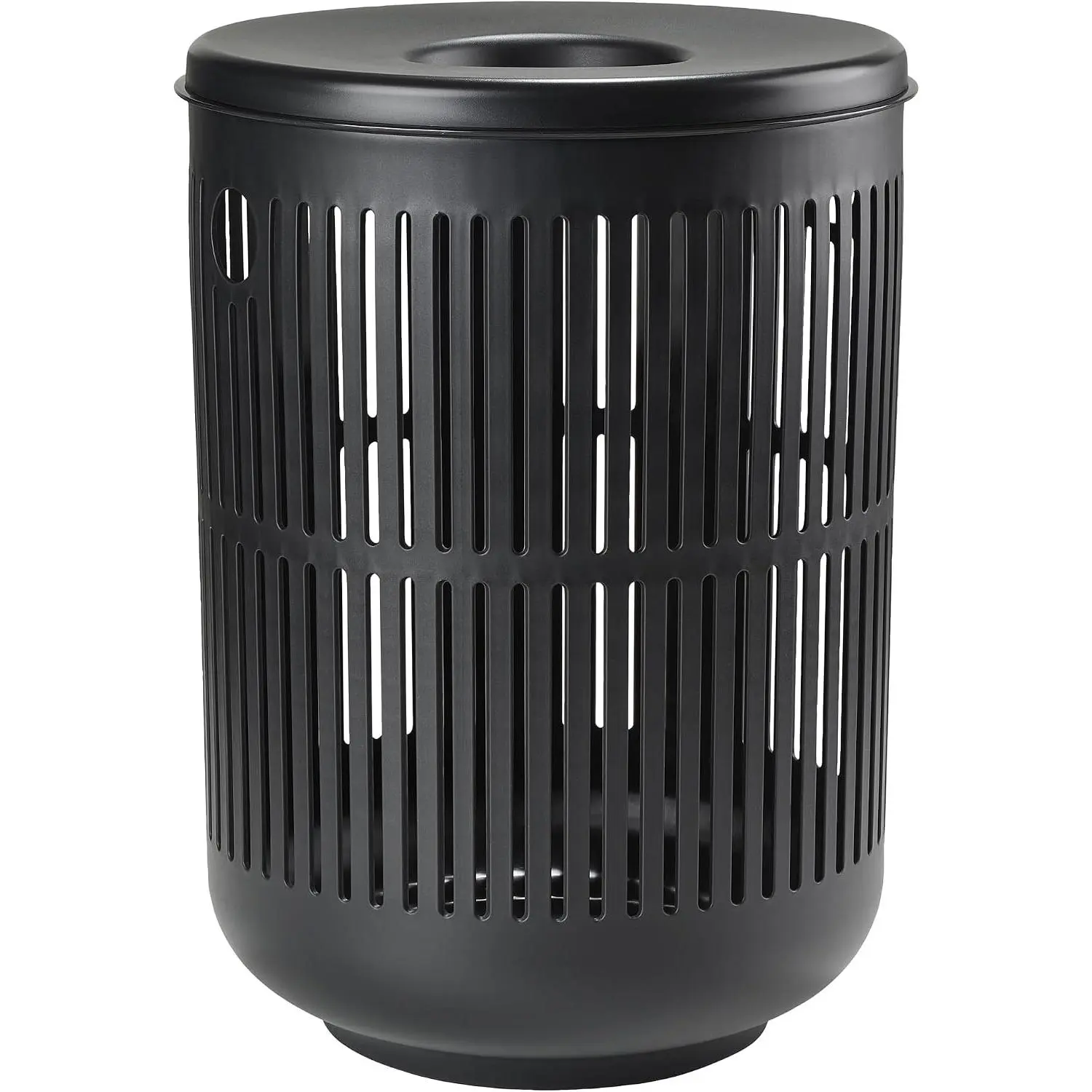 Zone Denmark Laundry Basket - Stylish Functional Home Laundry Tool Accessory, Black, 16.14x16.14x21.65 in
