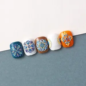 Blue and Yellow Elegant Nail Decals