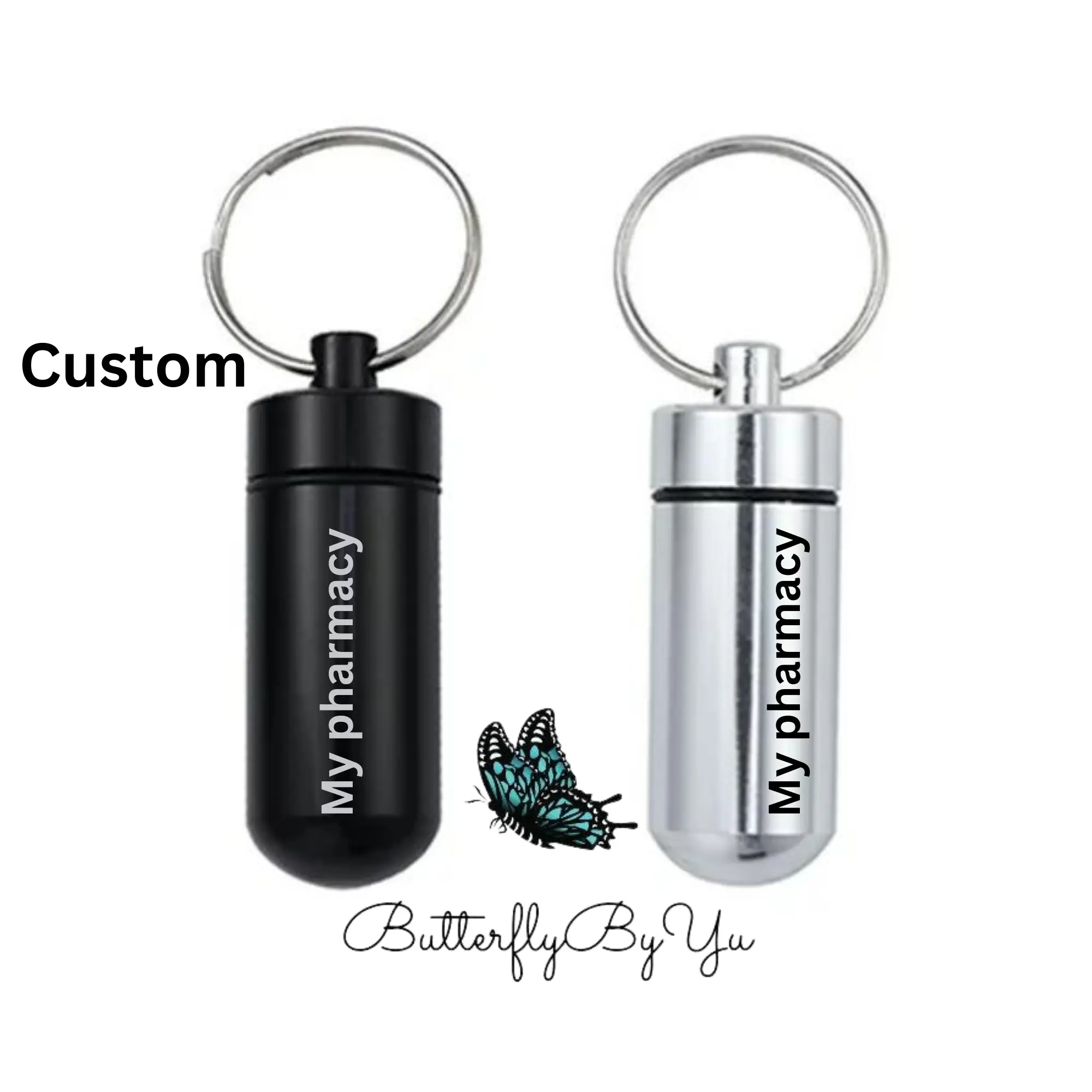 Pill Case, Pill bottle, Travel keychain Mini Metal Pill Box, Waterproof Pill Box, Creative keychain pendant, Grandma gift