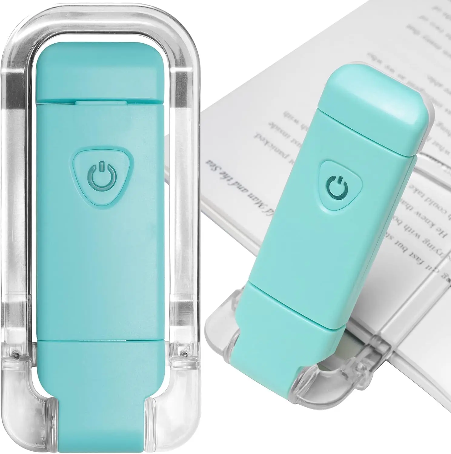 Book Reading Light, Portable USB Rechargeable LED Clip on Book Lights for Reading in Bed, 3 Brightness Adjustable Dimmable Bookmark Light for Eye-Protection, Reading Lamp (Blue)