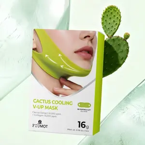 Cactus Cooling V-Shape Lifting Mask, Improves Double Chin, Tightens Jawline, Creates Small V Face, Ear Hanging Sculpting Band, Facial Sheet Mask