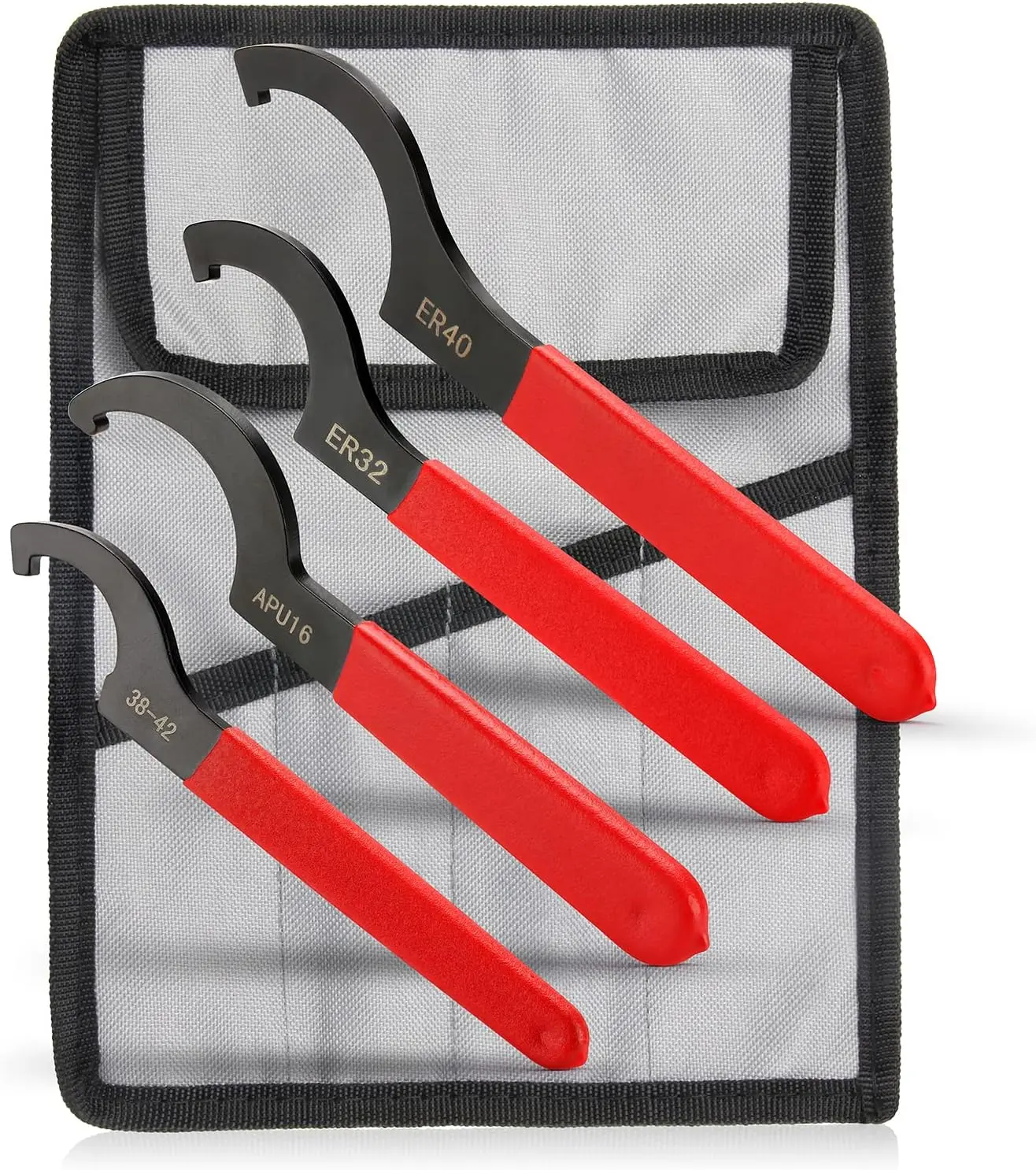 4 count Coilover Spanner Wrench Set, Professional Sturdy Universal Adjustment Wrench, Carbon Steel, Rubber