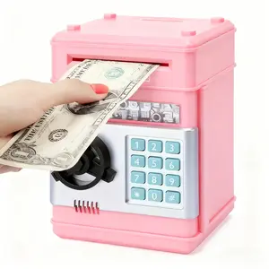 ABS Safety Piggy Bank - High-Capacity Cash Saving Box with 4-Digit Digital Password Lock, Automatic Banknote Suction, Secure Coin & Cash Storage, Electronic Educational Toy for 3-12 Year Old Kids, Birthday Gift Cash Coin Jar Piggybank Coin Counter