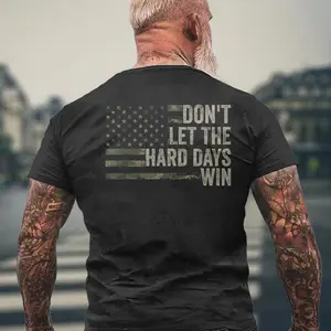 Don't Let The Hard Days Win 1 Sides, Mental Health Matters T-Shirt, Graphic Round Neck Shirt, Comfortable Streetwear, Men Cotton Shirt, Casual Streetwear