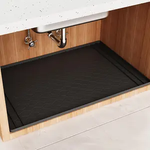 Kitchen Sink Mat, Waterproof Sink Cabinet Liner, Under Sink Mat for Kitchen, Bathroom Organizers and Storage Boot Tray Pet Tray