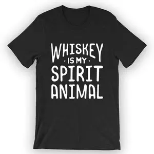 Unisex Whiskey Is My Spirit Animal T-Shirt Funny Whiskey Shirt