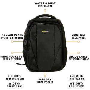 EscapeZone Faraday Ballistic Shield Backpack, Functional Luggage for Laptop Storage