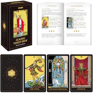 Wyspell Classic Tarot Cards for Beginners - Original Tarot Cards with Guide Book - Beginner Friendly - Traditional Tarot Deck (Dark)