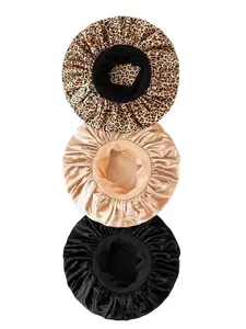 Women's Solid Color Satin Sleeping Cap, Elastic Hair Cap, 2024 New Style Soft Elastic Elasticity Hair Cap for Daily Use, Hair Care Accessories for Women, Sleep Bonnets, Adjustable Satin Bonnet