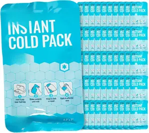 ICEWRAPS 4x7 Instant Cold Pack - Bulk Box of 50 | Cold Compress Instant Ice Pack for Emergency | Disposable Ice Packs for Injuries | Instant Breakable Ice Packs for First Aid and Sports