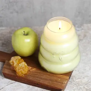 Honey Apple Large Beehive Jar Candle - 30 oz Scented Decorative Tin with Bee-lightful Fragrances Made in USA