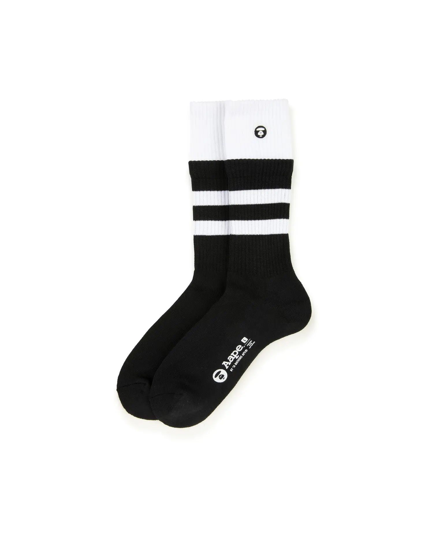 Moonface logo striped crew socks