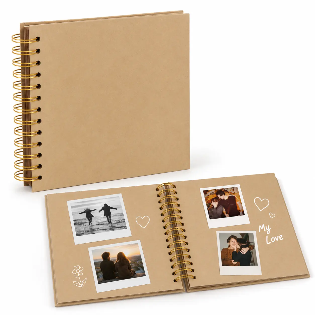 Kraft Paper Scrapbook Album - DIY Crafts Scrap Books, Personalized Photo Album Party Gifts, Travel Diary for Family Baby Memories & Handmade Gifting Supplies, Scrap Books Album, Travel Diary Album