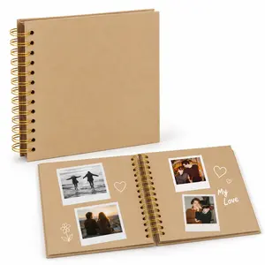 Kraft Paper Scrapbook Album, DIY Photo Memory Book for Family Pictures, Baby Memories, Graduation, Travel Journaling, Wedding Guest Book and Handmade Gifts