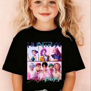 Huntrix & Saja Kids Graphic Tee | Cute Cartoon Character Youth Shirt, Fun Casual Top