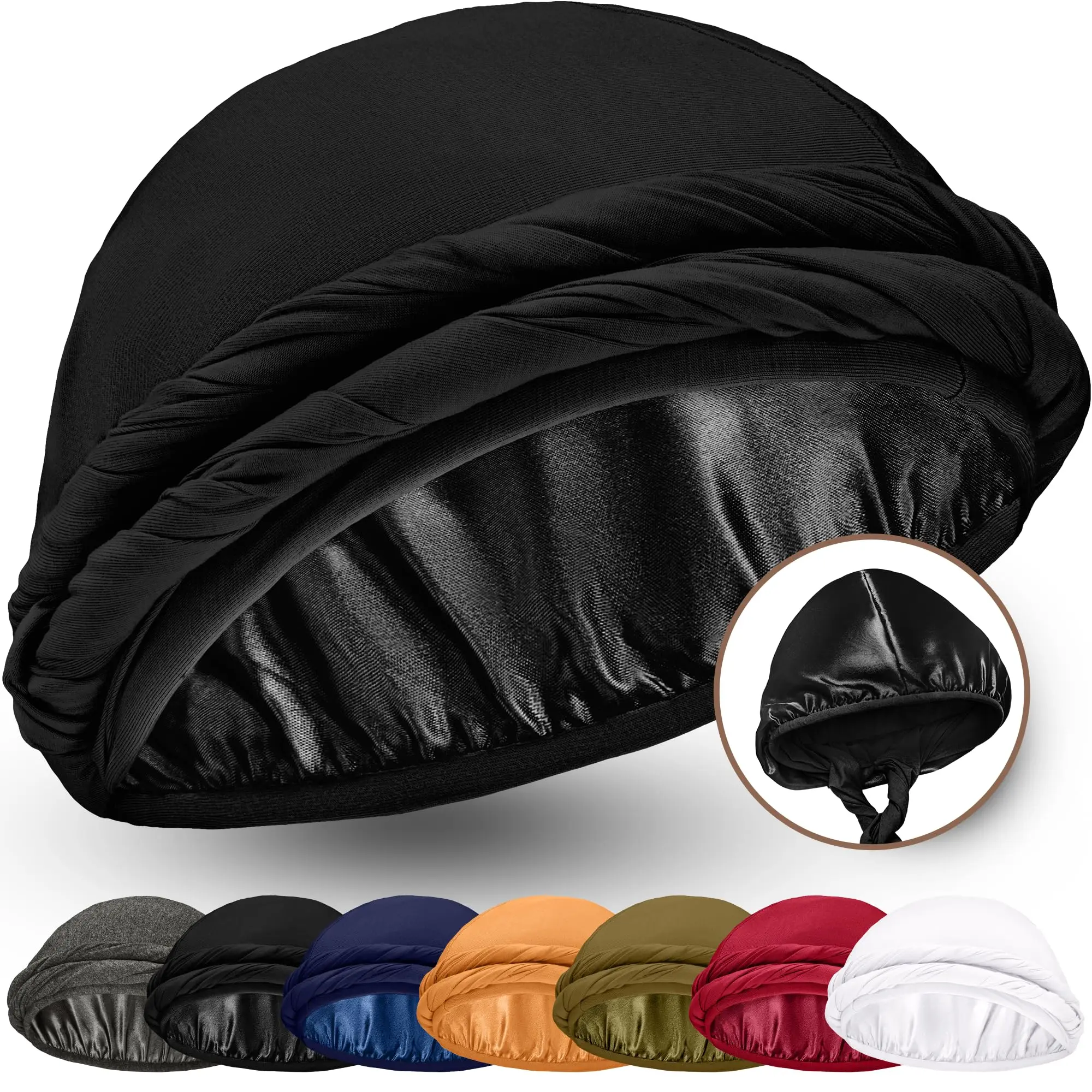 Men's Turban Twist Head Wrap - Modal-Satin Head Scarf, Stylish Durag for Men, Perfect for Everyday Wear & Special Occasions