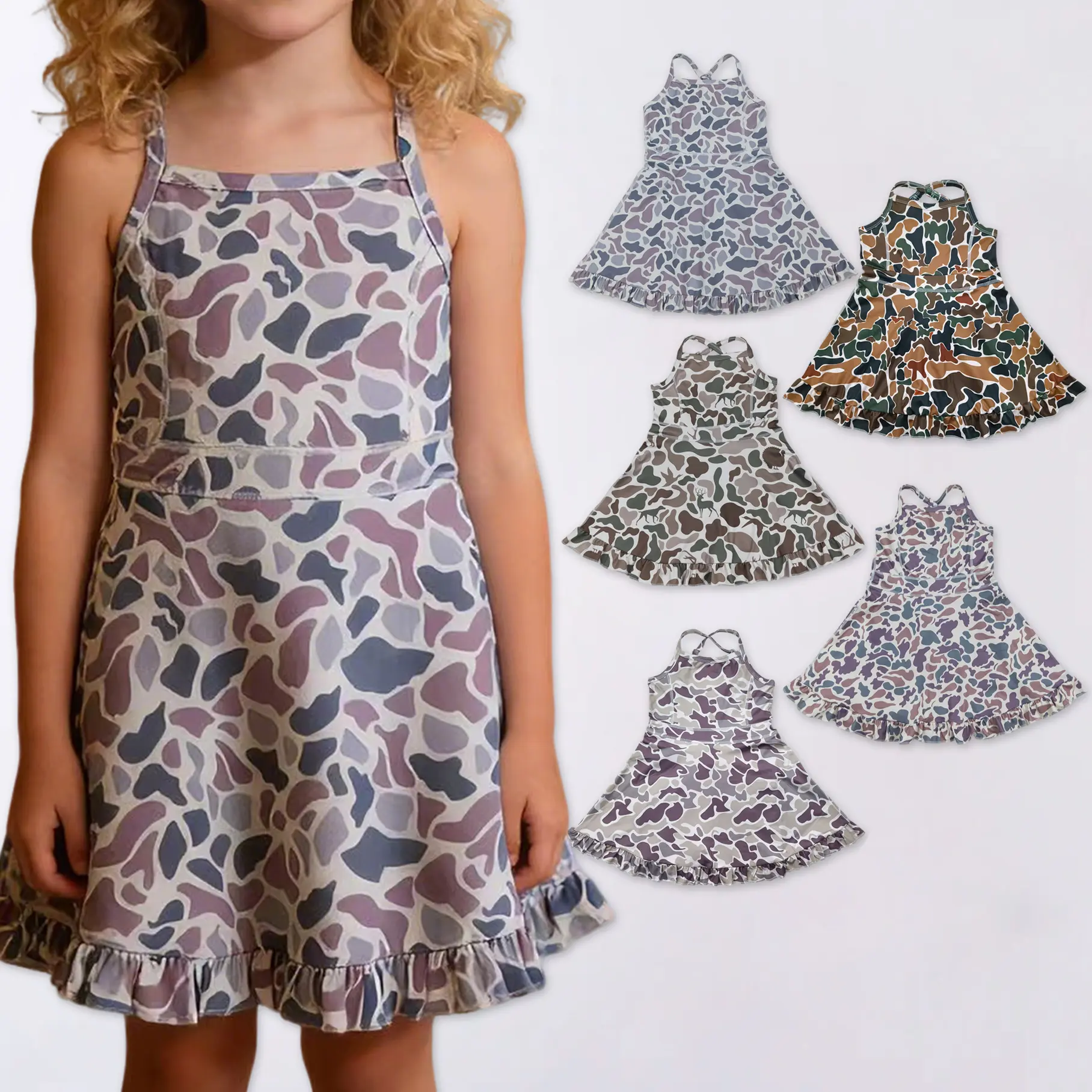 Girls Camo Athletic Tennis Girls Dress