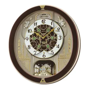 Seiko QXM291BRH "Spring Dance" Melodies in Motion Dancing Dial Musical Wall Clock with 18 Songs
