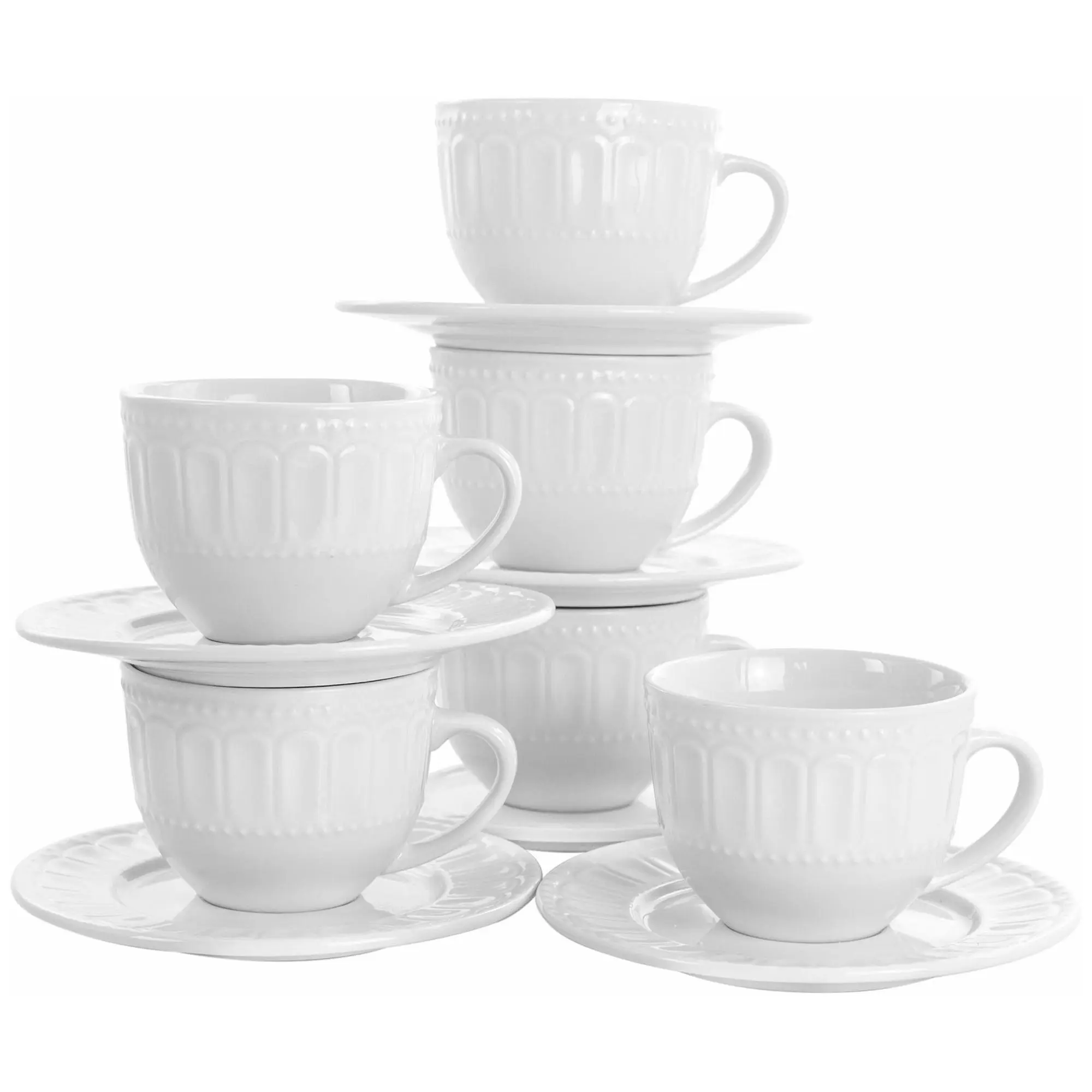 Elama 12 Piece Charlotte Mug & Saucer Set Elama 12 Piece Charlotte Mug & Saucer Set