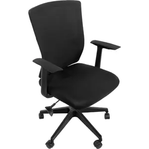 Computer Chair Cover Office Seat Cover with Armrest and Backrest, Stretchable Desk Elastic Protective Universal Rotating Chair Protecter (Black,1 Set)