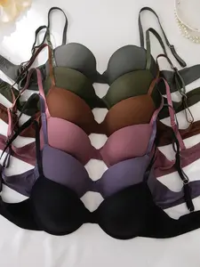 Women's Underwear Set, Steel Ring Everyday Bra, Adjustable Straps, Smooth Finish, Casual Style, Full Coverage, Medium Support, 6 Pieces