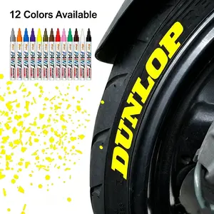 12Colors Paint Marker Pens - Permanent Oil Based Paint Markers, Medium Tip, Quick Dry, Waterproof Assorted Color Marker for Metal, Wood, Fabric, Plastic, Rock Painting, Stone, Canvas, Glass