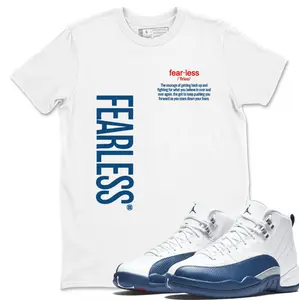 Fearless Shirt to Match Jordan 12 French Blue Sneaker, French Blue 12s Outfit, AJ 12 French Blue Youth and Adult T shirt, Gildan 5000 Shirt