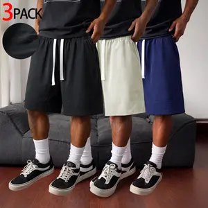 Men’s loose cargo shorts — Cityboy-style multi-pack, summer casual athletic mid-length shorts. Gorpcore aesthetic streetwear apparel, loose drawstring beach pants suitable for outdoor hiking, camping, and everyday commuting.