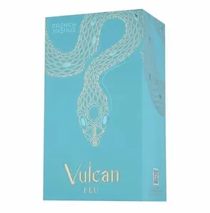 Vulcan FEU 3.4oz EDP Perfume with Unique Snake Design Bottle and Turquoise Packaging by Fragrance world ( French avenue)French Boulevard Creative Snake Bottle Perfume