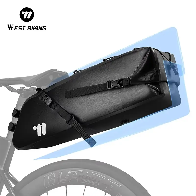 WEST BIKING Bicycle Tail Bag. 12.5L Large Capacity Waterproof Mountain Road Bike Travel Bag, Wear-resistant Durable Bicycle Rear Bag, Saddle Bag