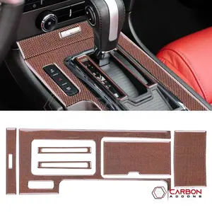 Mustang 2010-2014 Reflective Carbon Fiber Center Console Trim Overlay