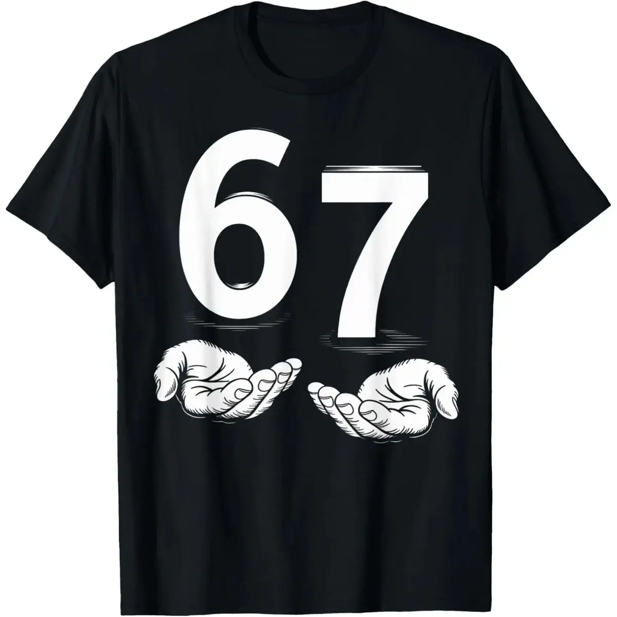 Women's Funny Gen Alpha Slang 6-7 Meme Hands T-Shirt