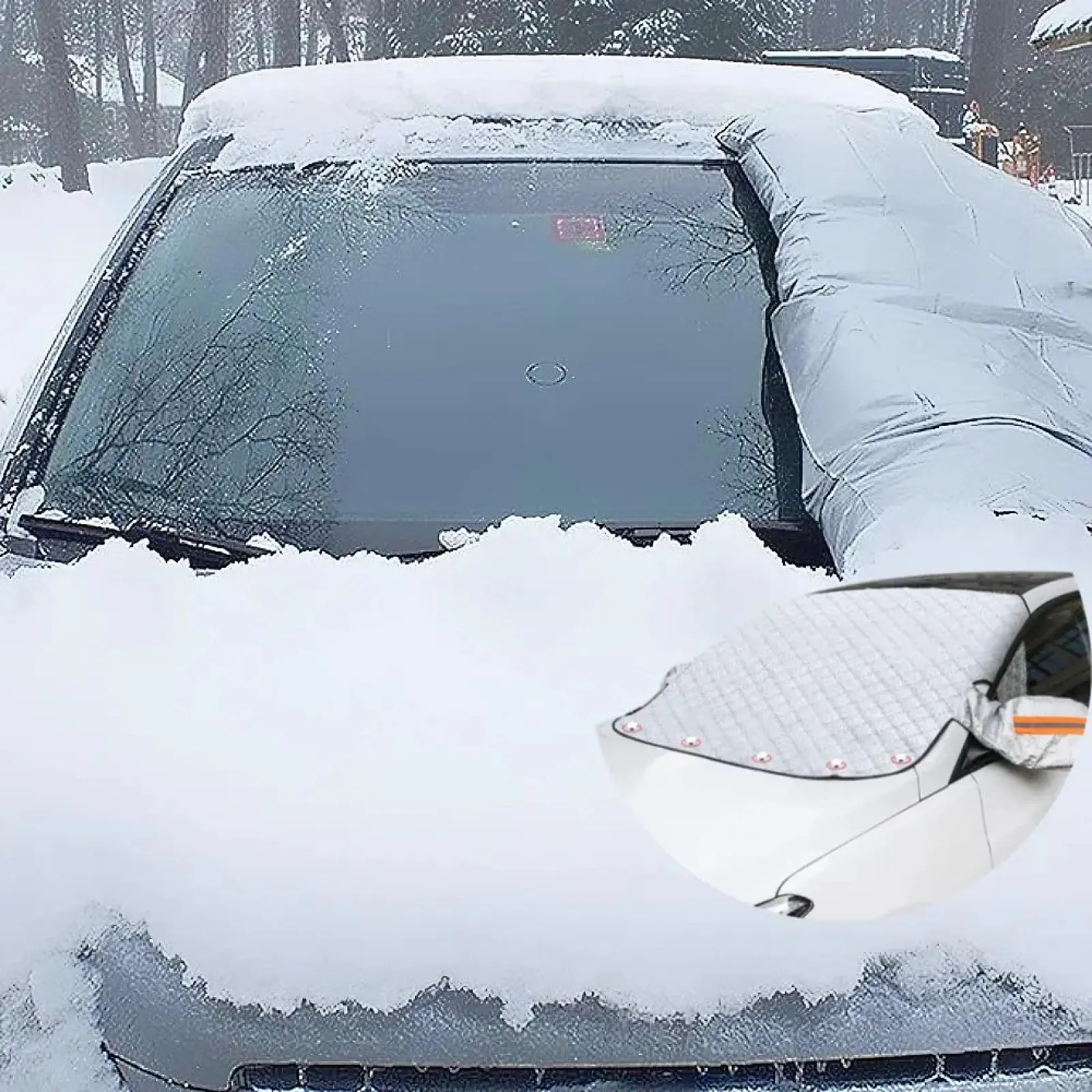 Automatic Visor Car Winter Windshield Cover - Anti-Ice, Frost Protection, Sunscreen Car Accessory for Front Windshield Maintenance,techvibes