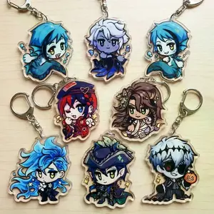 TWST Keychain Acrylic Charms Vol 3 - Floyd & Jade Leech, Azul Ashengrotto, Riddle Rosehearts, Leona Kingscholar, Idia Shroud, Malleus Draconia, Skully - Cute, Durable, And Perfect For Bags, Keys, Or Gifts