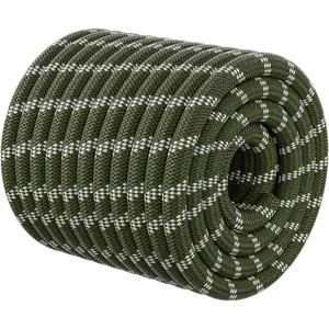 Braided Arborist Rigging Rope - 1/2 in X ft 48 Strands Pulling Rope for Swing Tree Work Camping Hiking - Army Green