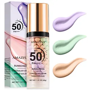 3 in 1 Color Correcting Serum, SPF Primer for Face Before Makeup, Sunscreen One Step Color Corector Primer,SPF 50 PA+++ Isolation Cream,Color Correcting Facial Serum Oil Control & Moisturizing
