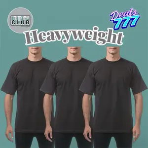 Pro Club HEAVYWEIGHT 3 Pack T-Shirts in White or multiple colors (15 to choose)  Unisex Comfortable Crew Neck 100% Cotton, unisex , Menswear Top