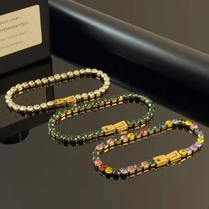 This square, colorful zircon bracelet with a European and American style is a popular choice for women. It is a light luxury, fashionable, versatile and high-end design bracelet