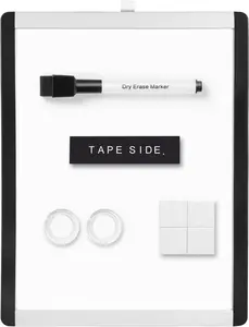 Small Dry Erase Whiteboard, Magnetic Whiteboard with Marker and Magnets, 8.5" x 11", Plastic/Aluminum Frame Quick Notes Compact Size