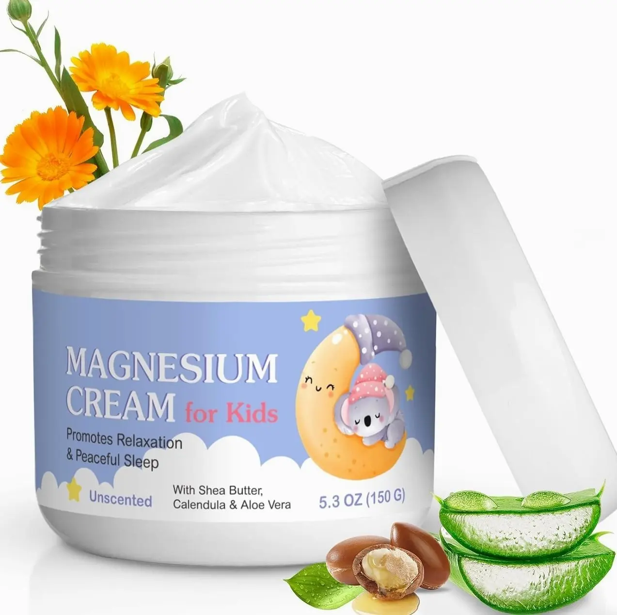 Magnesium Cream for Kids, 5.3 Fl Oz Magnesium Lotion for Sleep, Topical Body Lotion Apply to Feet, Legs, Arms or Joint, Easy to Absorb