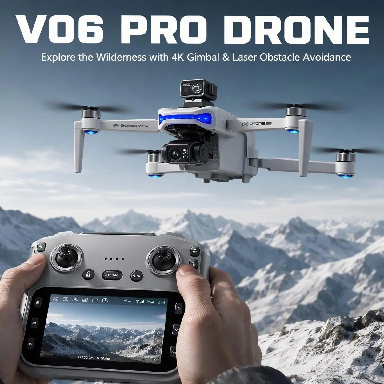 2026 《V-O6》 4KPTZ camera/battery life over 60 minutes/follow function/fixed-point surround/three-battery version/hottest drone/Black Friday gift/Christmas gift/clearance/adult and beginner drone/