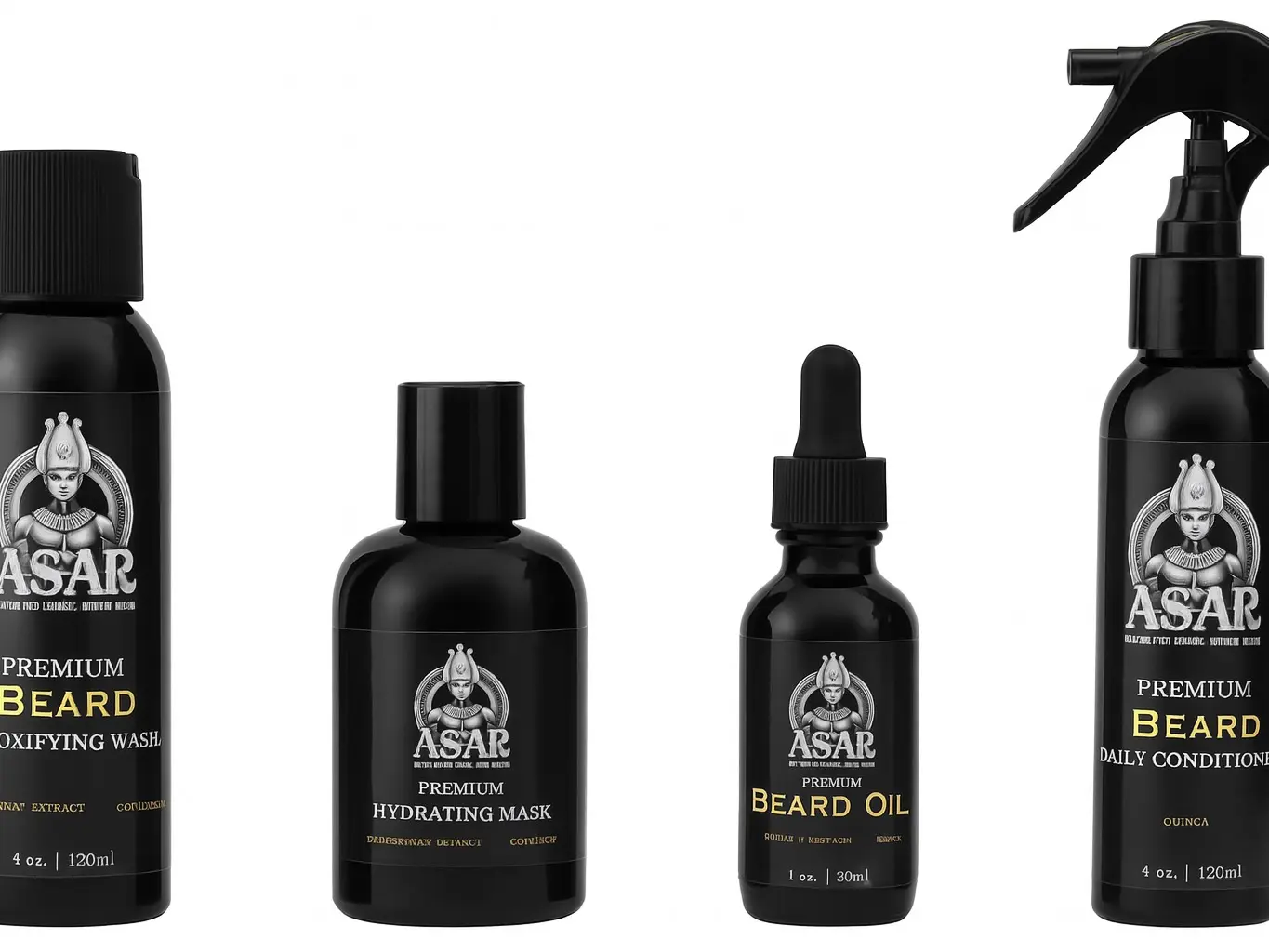 ASAR Premium Beard Care Set – Complete Grooming & Hydration Kit. Wash,Deep Conditioner, Oil, Daily Condtioning Spray