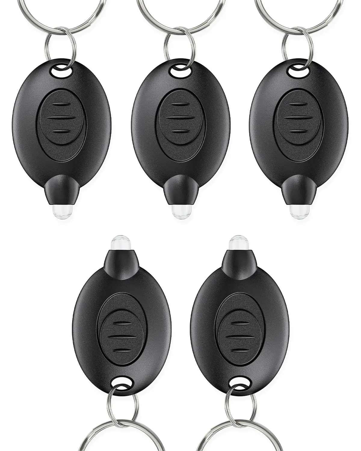 Uniclife 5-Pack Mini LED Keychain Flashlight with Black Shell for Camping, Hiking