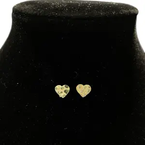 Heart Nugget Earrings 10 Karat Solid Gold Pushback 6 millimeters! Perfect for every day wear!