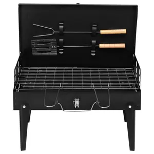 44*27*7cm Portable Square Charcoal Grill Black 44*27*7cm Portable Square Charcoal Grill Black