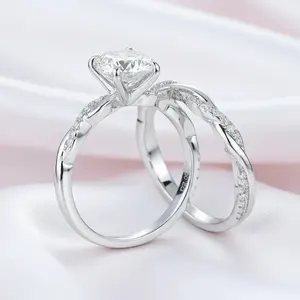 2.0 Ct Oval Cut Diamond Option Twisted Engagement Ring Set