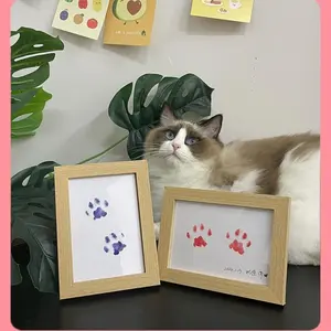 Pet Footprints Cat Hand Footprints Memorial Dog Paw Prints Memorial Photo Frame Cat Paw Prints Clay Gifts Very Useful And Beautiful Care Hand Casting Kit Hand Molding Kit