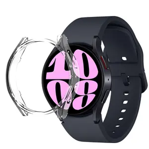 Case with Screen Protector for Samsung Galaxy Watch 6 40mm, Overall Protective Cover, Built-in Tempered Glass Film High Sensitivity,  (Transparent)