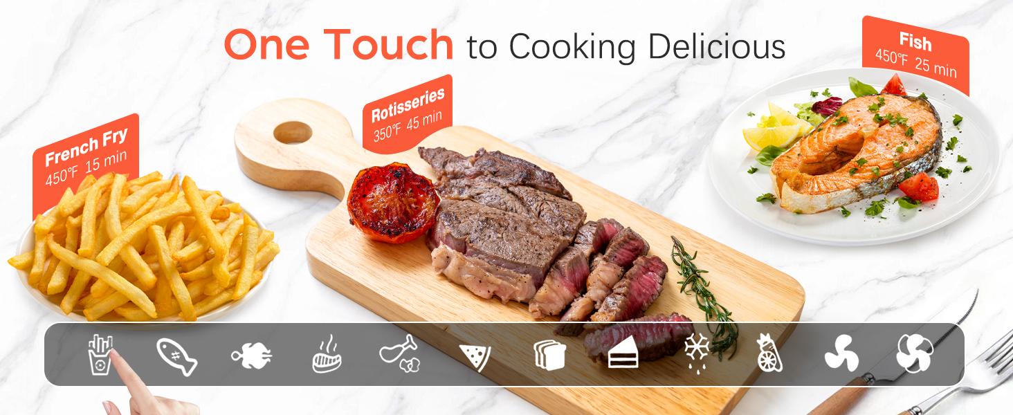 OSTBA French Door Air Fryer Toaster Oven Combo, 102 Recipes & 7 Accessories Extra Large Airfryer Convection Oven Countertop 10-in-1, 95% Less Oil, Fast & Crispy Cooking, Easy to Clean, Recipes